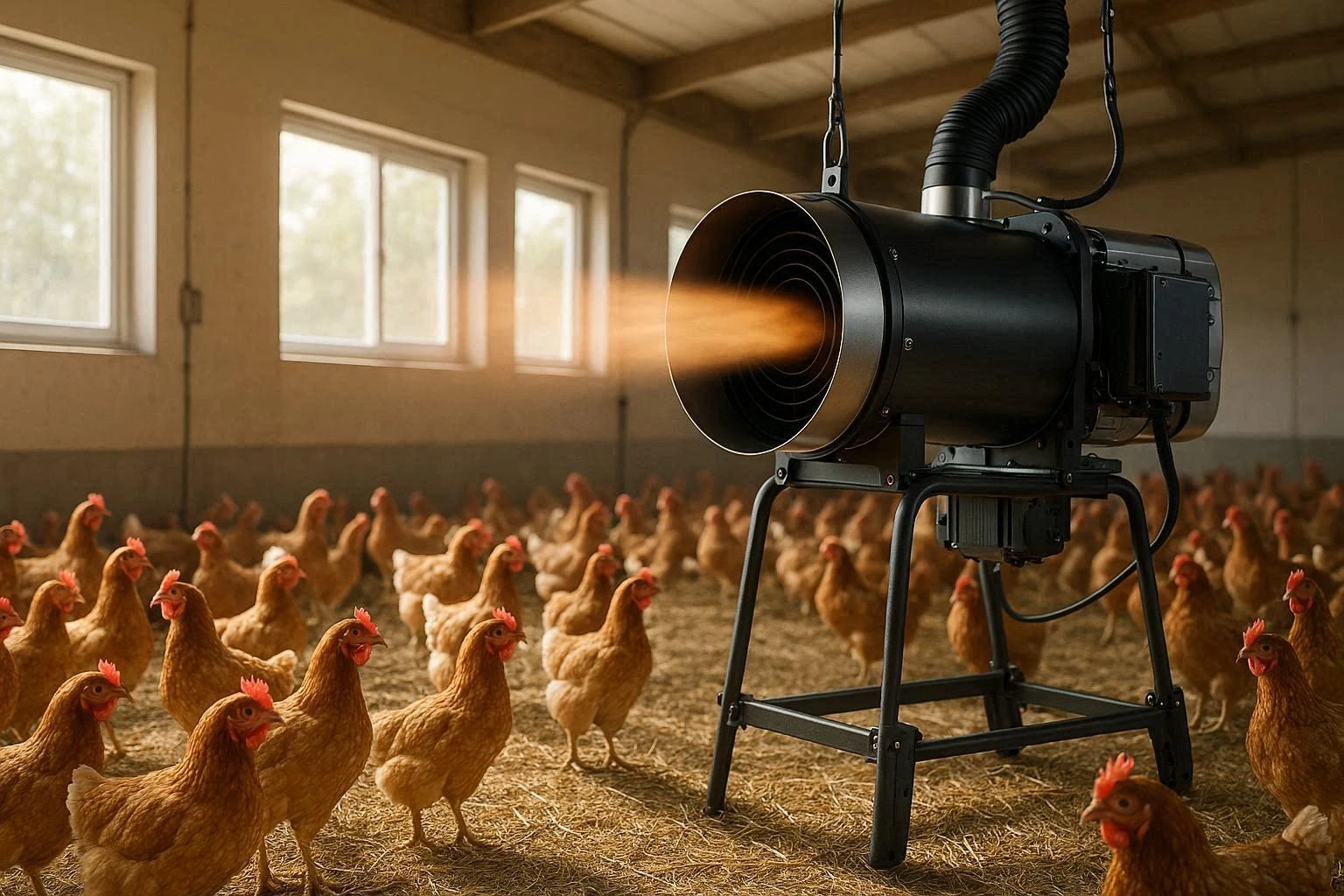 جت هیتر مرغداری کم‌مصرف و اهمیت عایق‌بندی سالن مرغداری