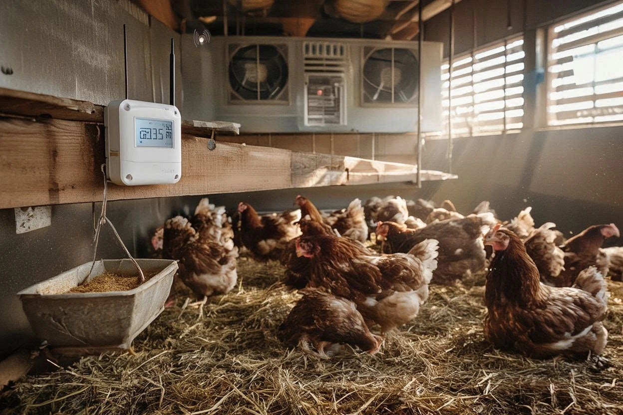سنسور هوشمند دما و رطوبت در سالن مرغداری