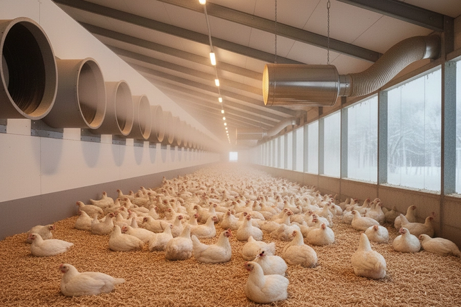 تهویه مرغداری در زمستان