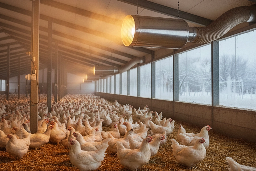 ارتفاع مناسب نصب جت هیتر در مرغداری