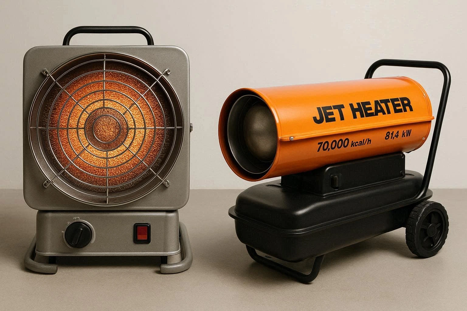 راهنمایی مقایسه هیتر تابشی با جت هیتر